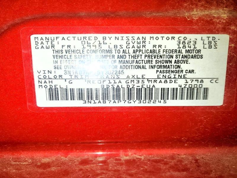 2016 Nissan Sentra s