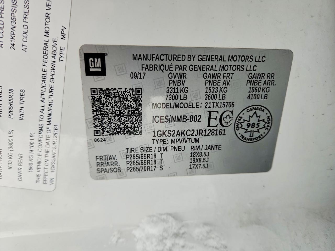 2018 GMC Yukon sle