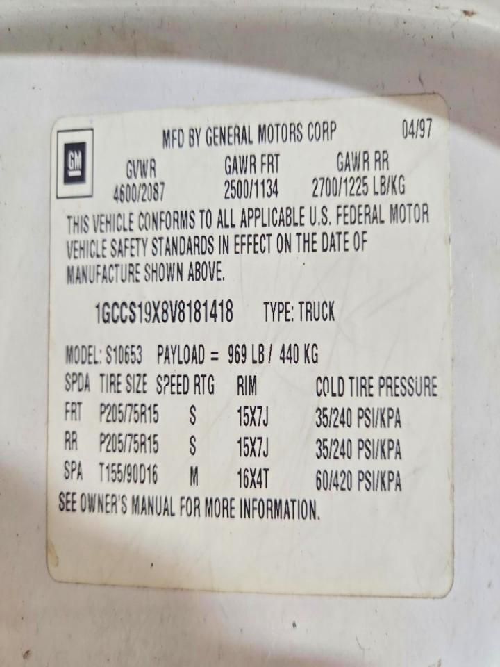 1997 Chevrolet S Truck S10