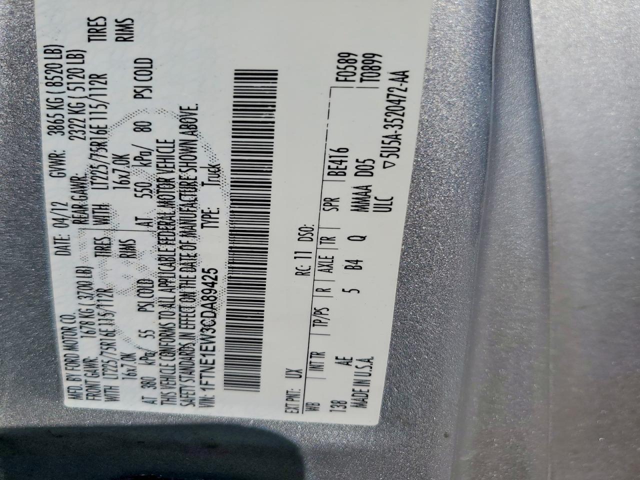2012 Ford Econoline E150 van