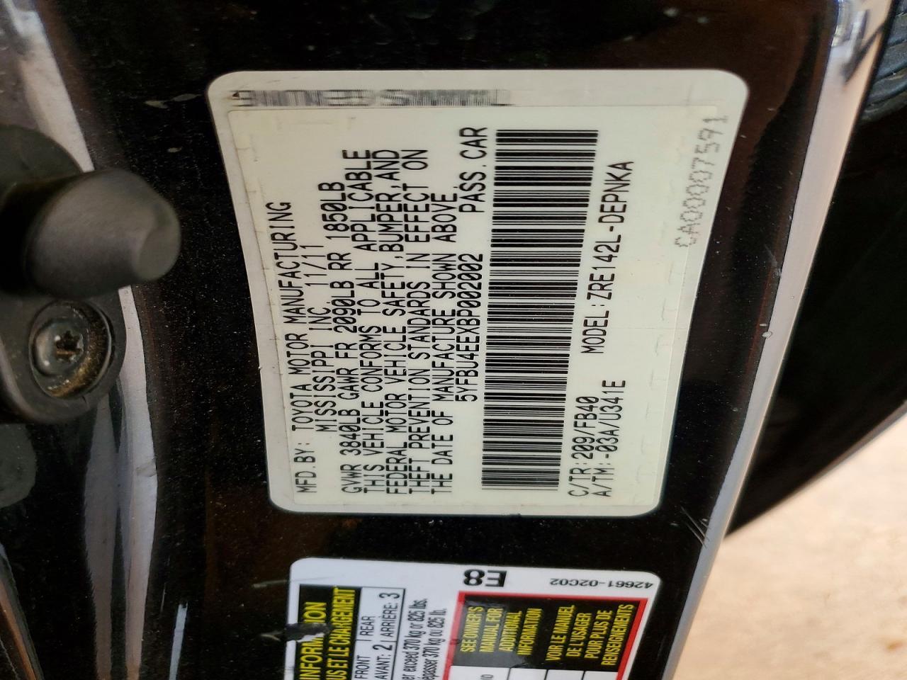 2011 Toyota Corolla Base