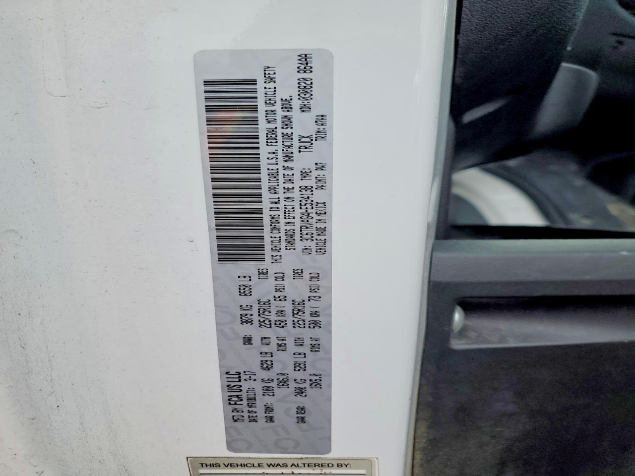 2017 Dodge RAM Promaster 1500 Delivery Van