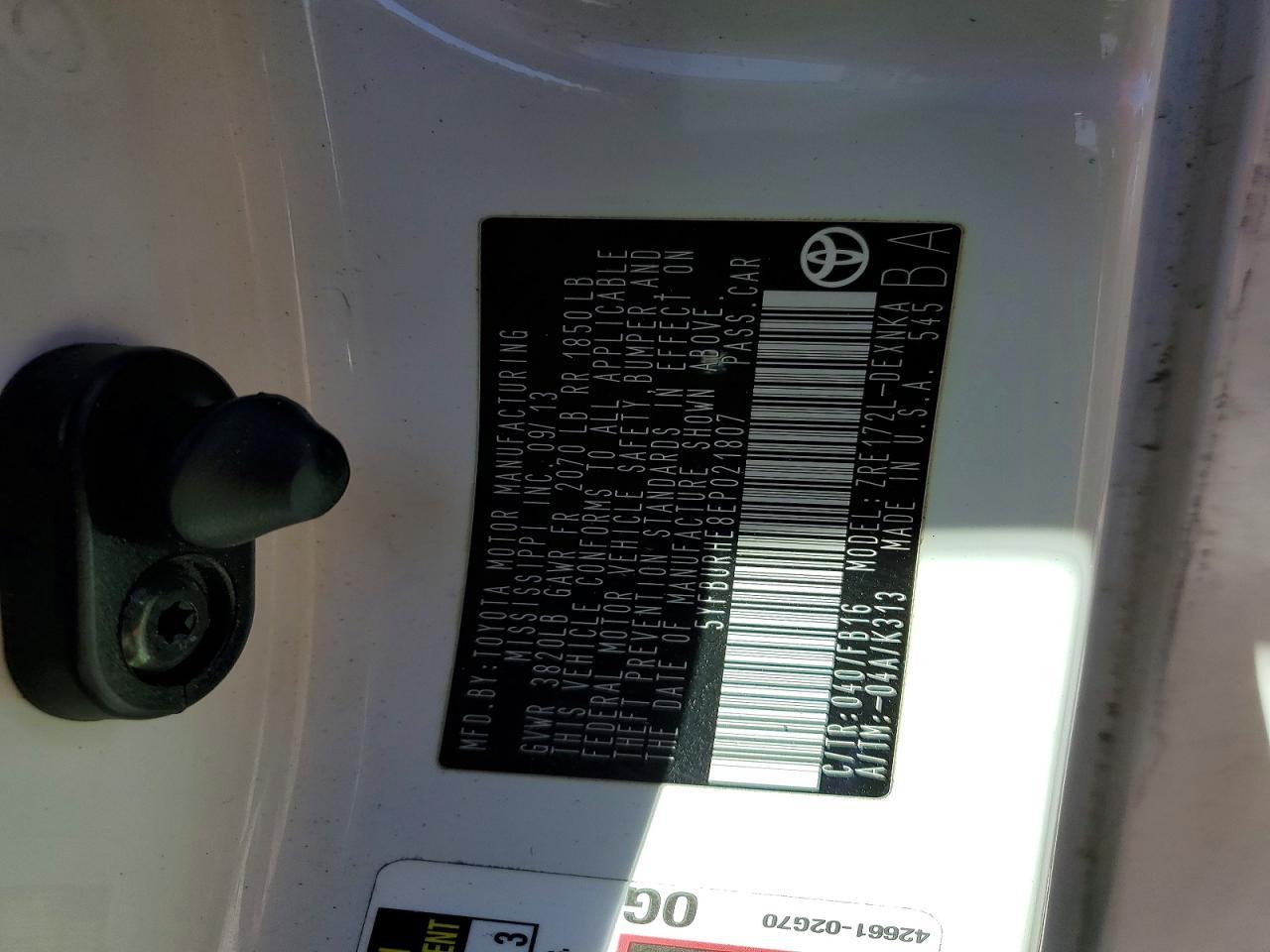 2014 Toyota Corolla le