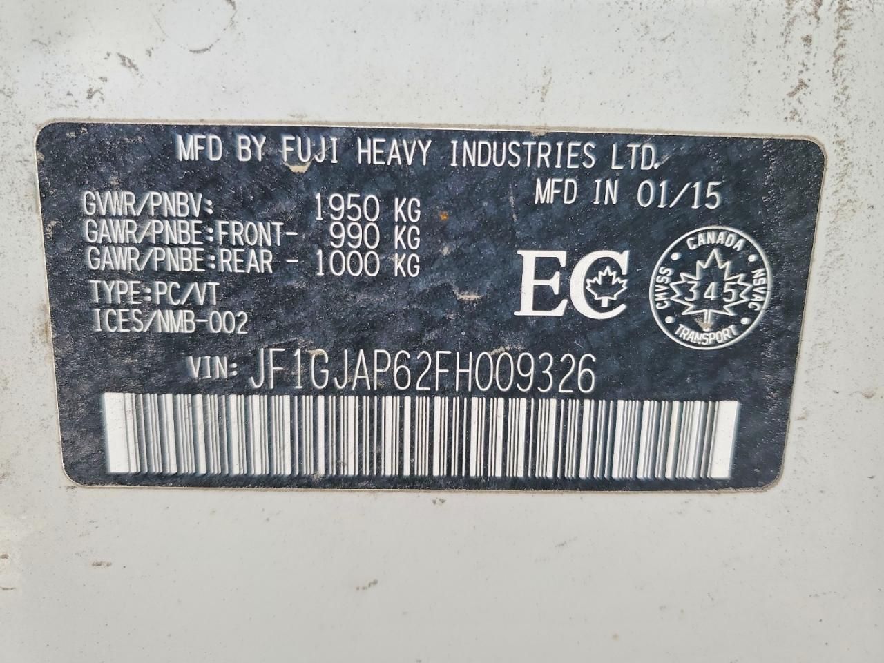 2015 Subaru Impreza Limited