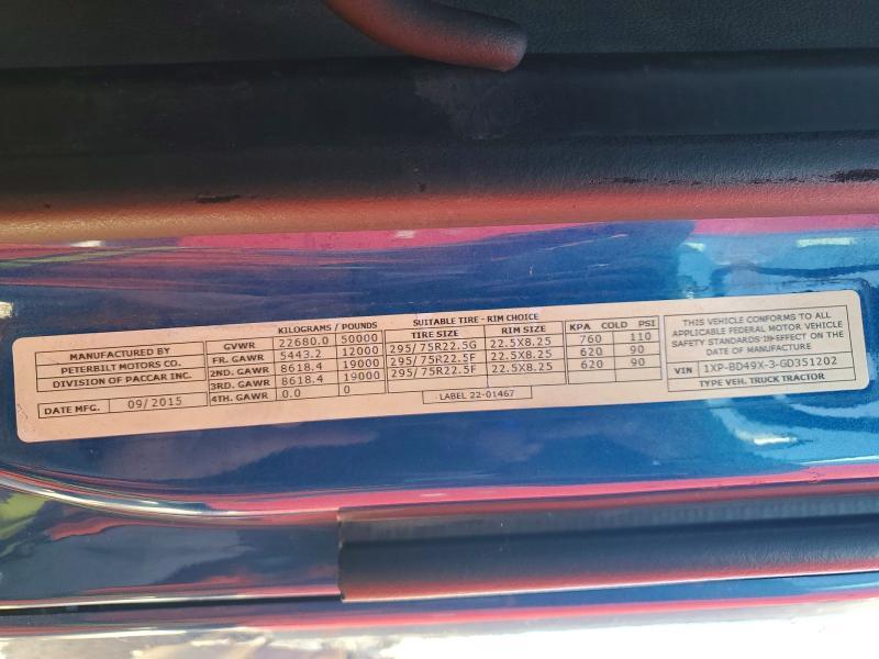 2016 Peterbilt Tractor 579-Semi Truck