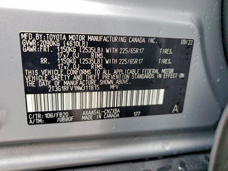 2022 Toyota Rav4 le