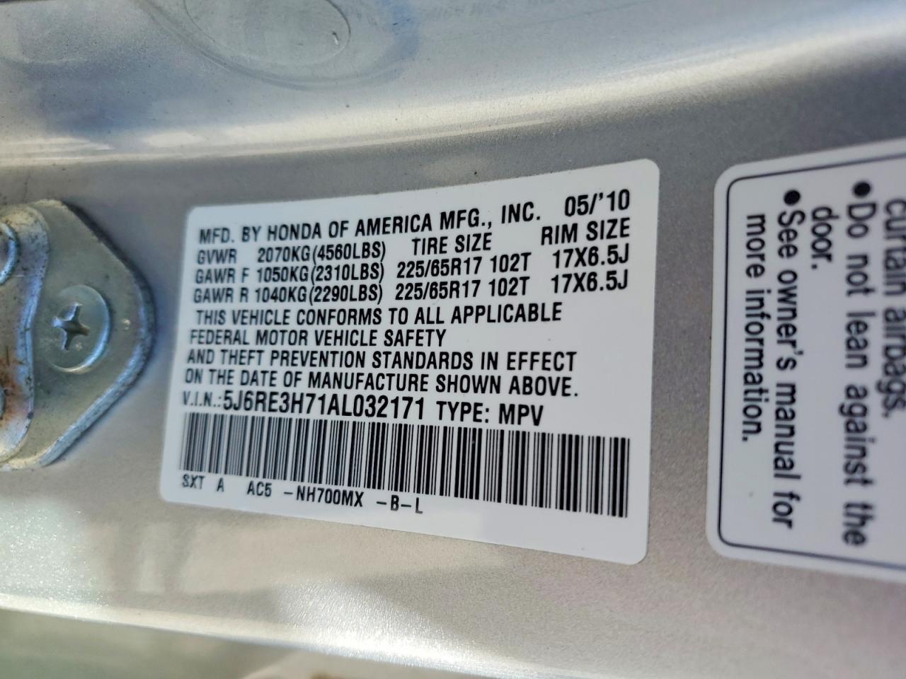 2010 Honda Cr-v exl