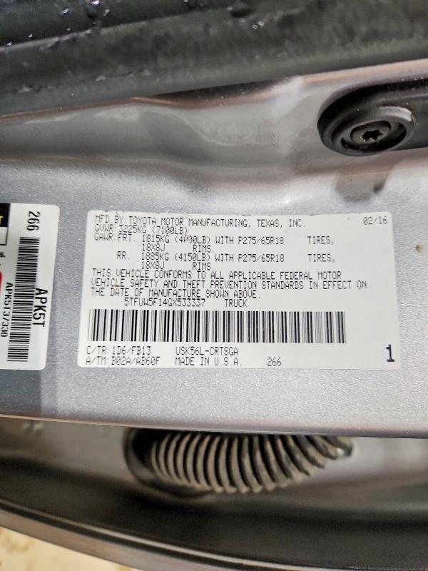 2016 Toyota Tundra Double cab sr