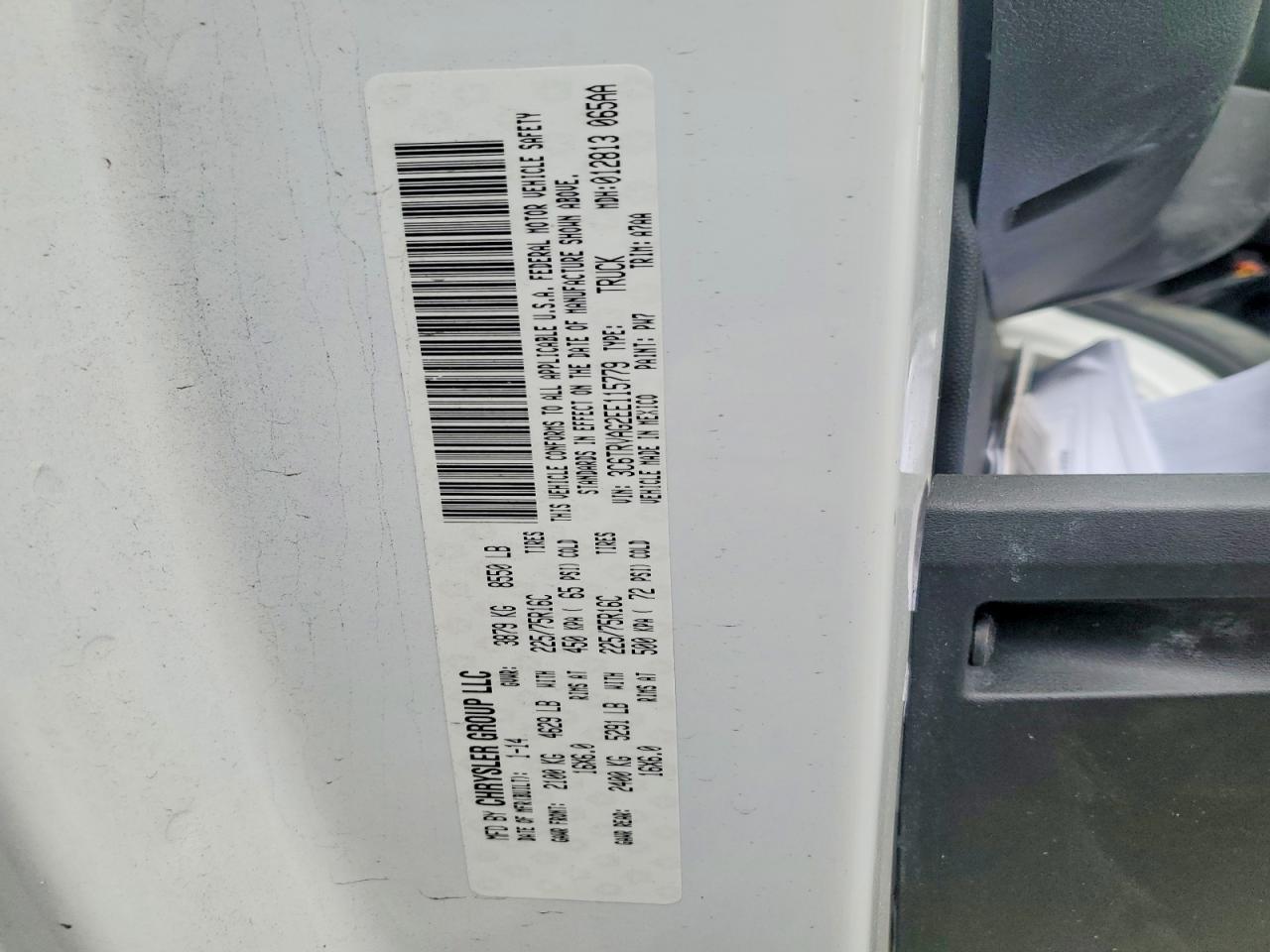 2014 Dodge RAM Promaster 1500 Utility / Service Van