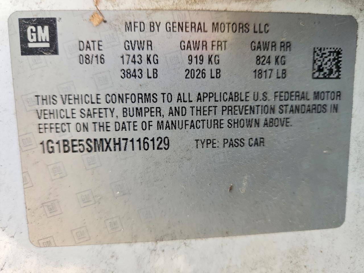 2017 Chevrolet Cruze lt