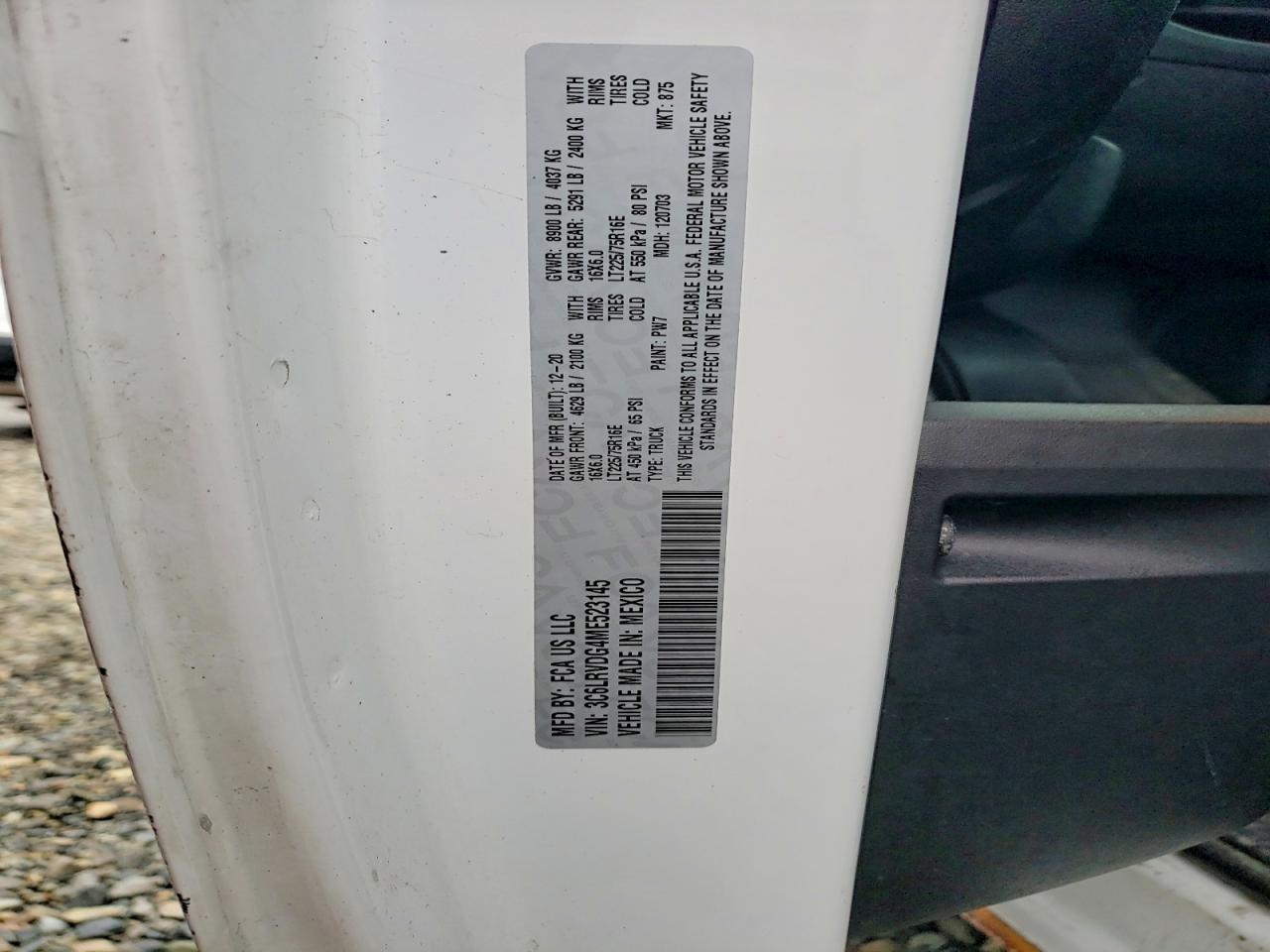 2021 Dodge RAM Promaster 2500 Delivery Van