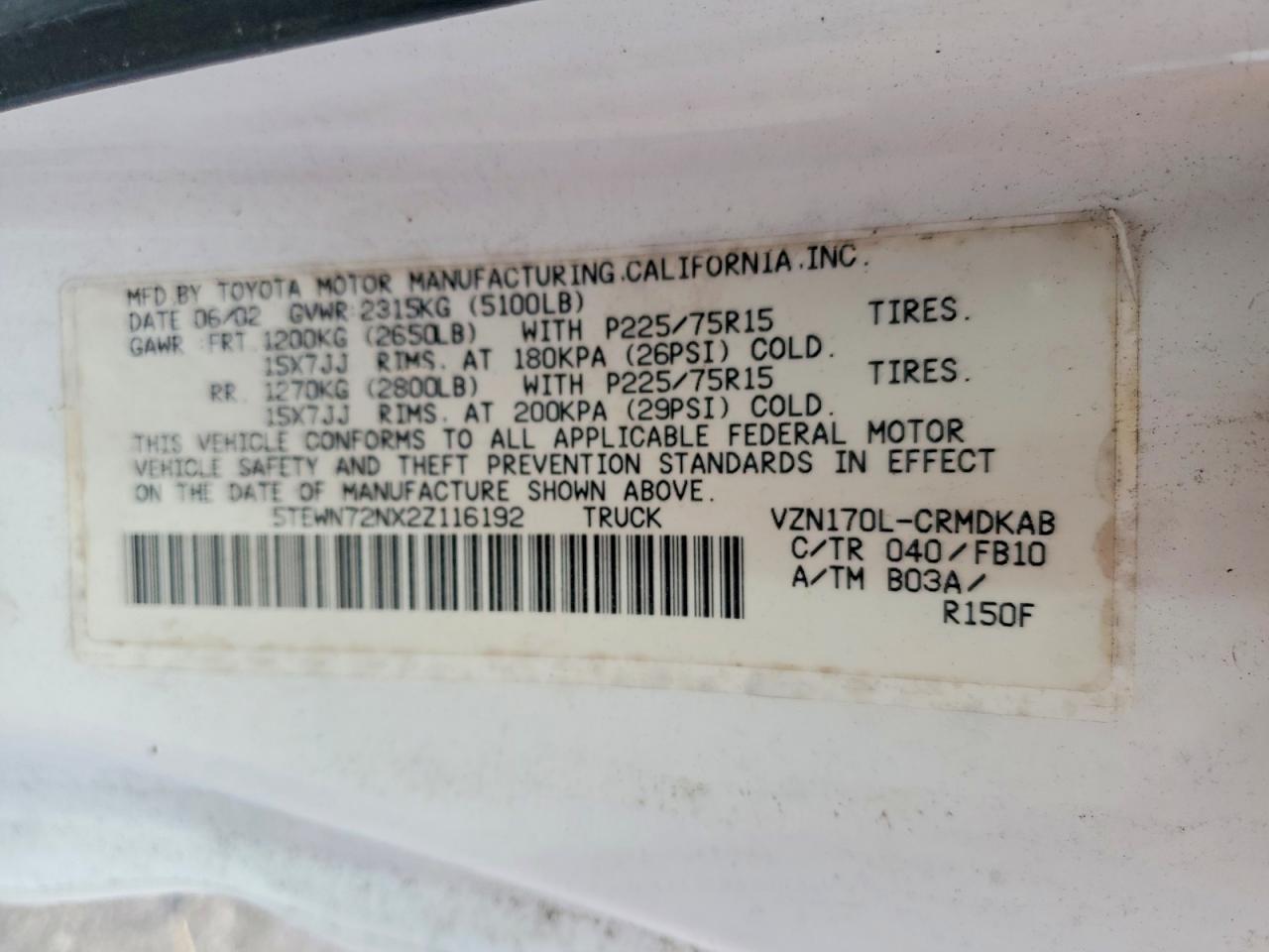 2002 Toyota Tacoma V6