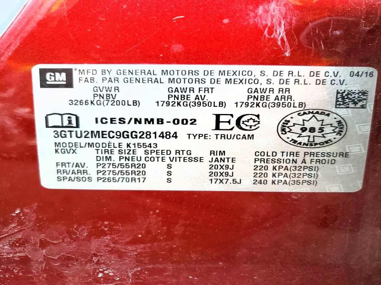 2016 GMC Sierra K1500 SLE