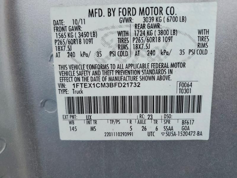 2011 Ford F150 Super cab