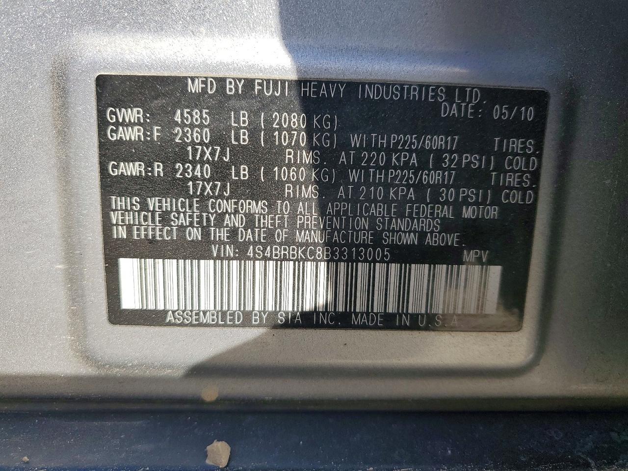 2011 Subaru Outback 2.5i Limited