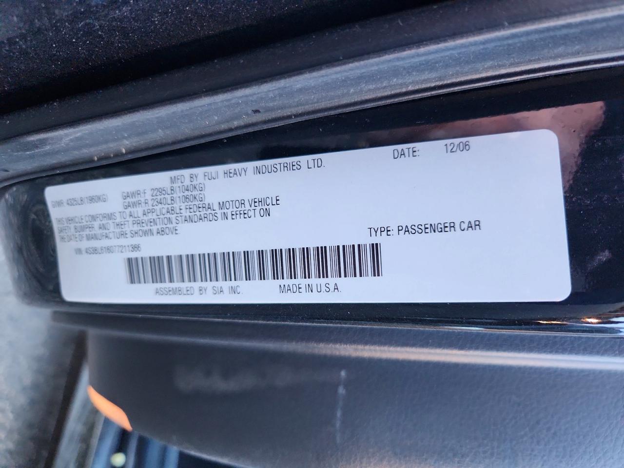 2007 Subaru Legacy 2.5i