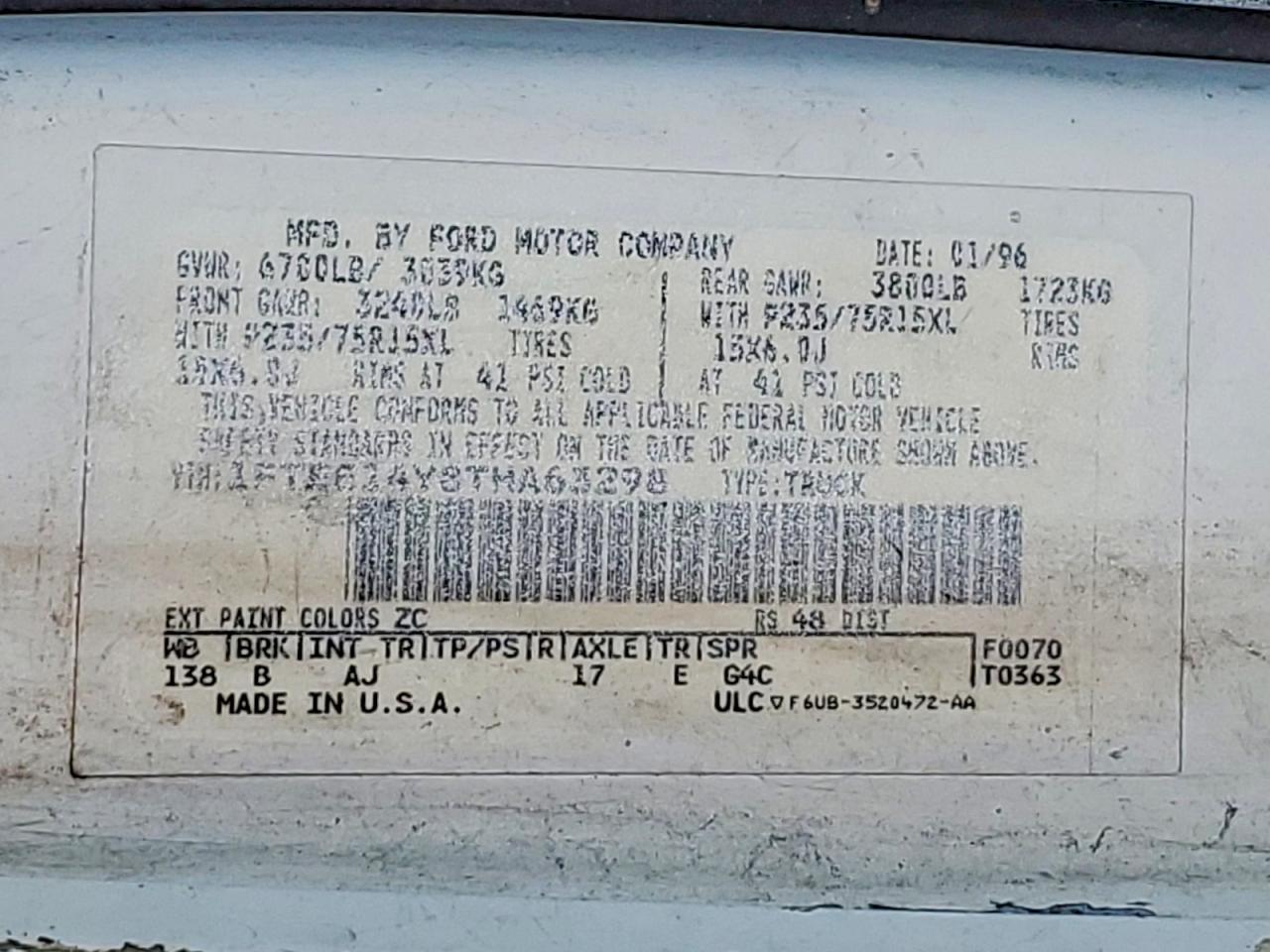1996 Ford E150 Delivery Van