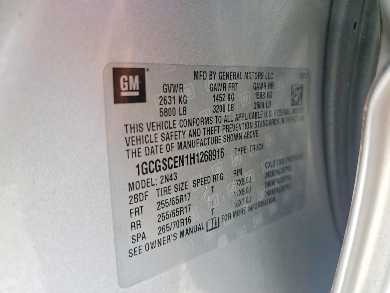 2017 Chevrolet Colorado lt