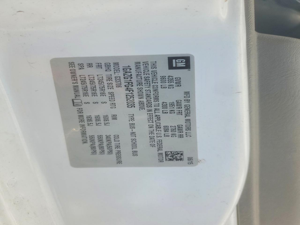 2015 Chevrolet Express G3500 LT