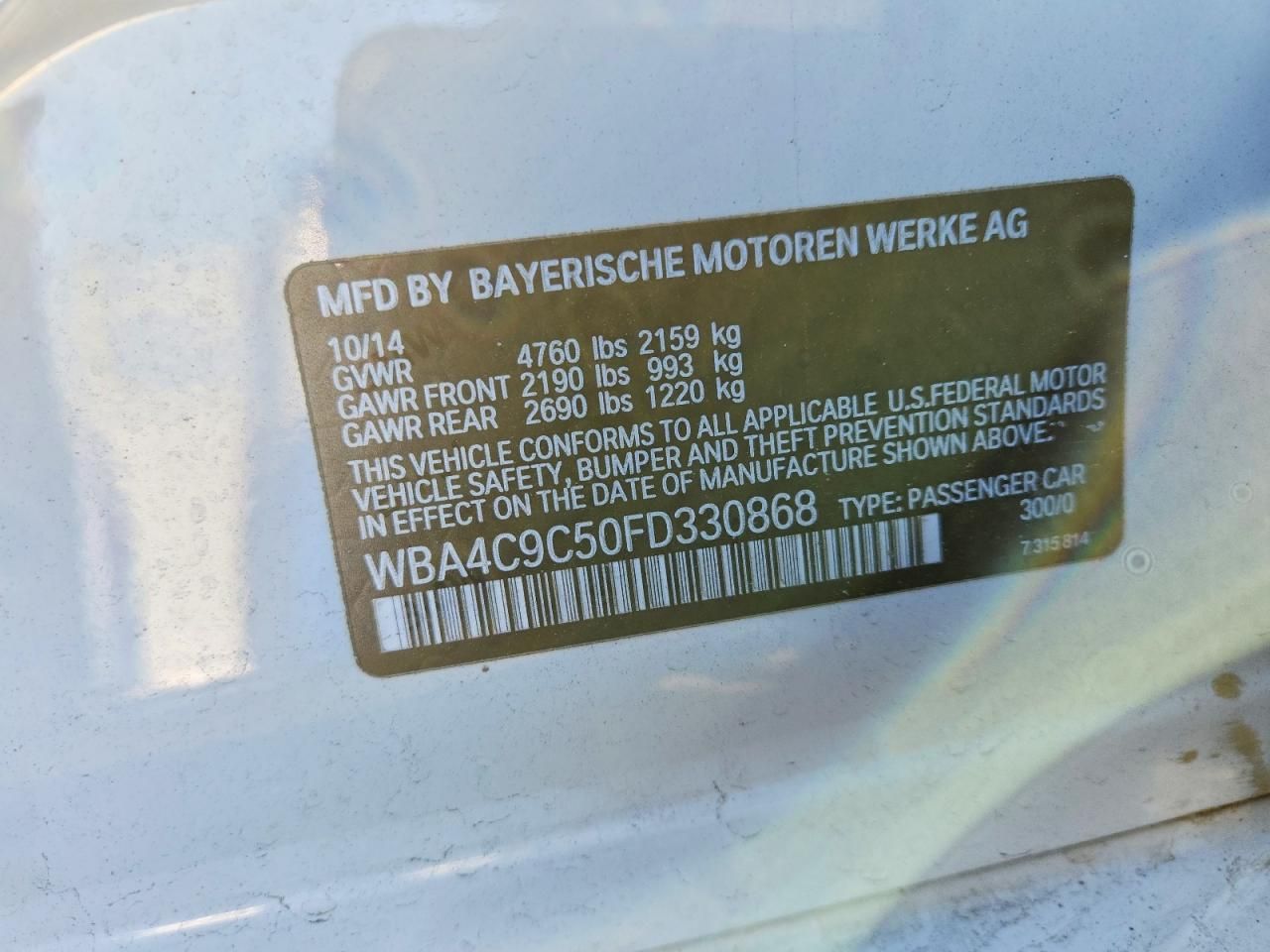 2015 BMW 428 xi Gran Coupe Sulev