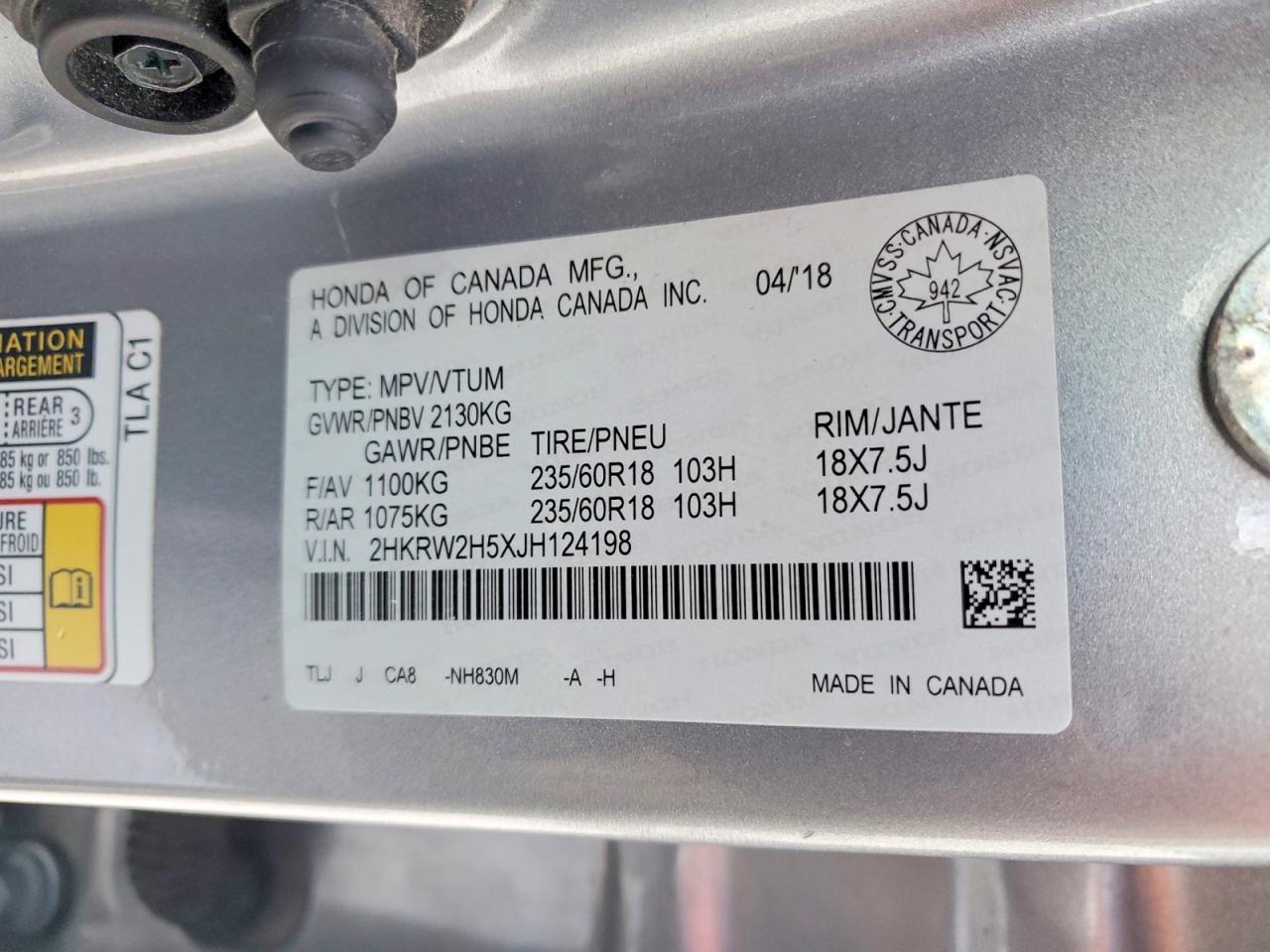 2018 Honda Cr-v ex