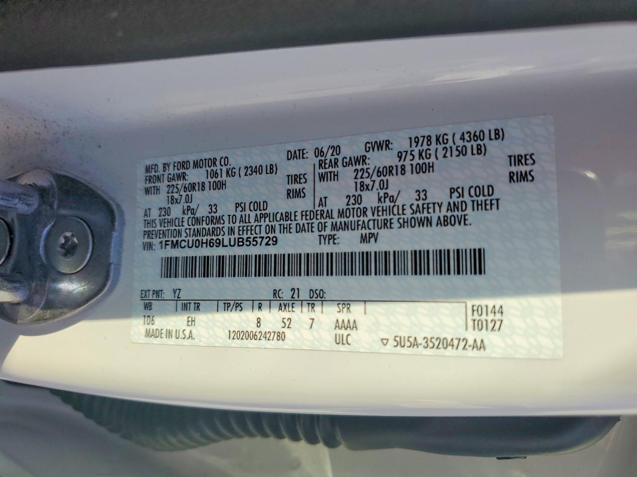 2020 Ford Escape sel