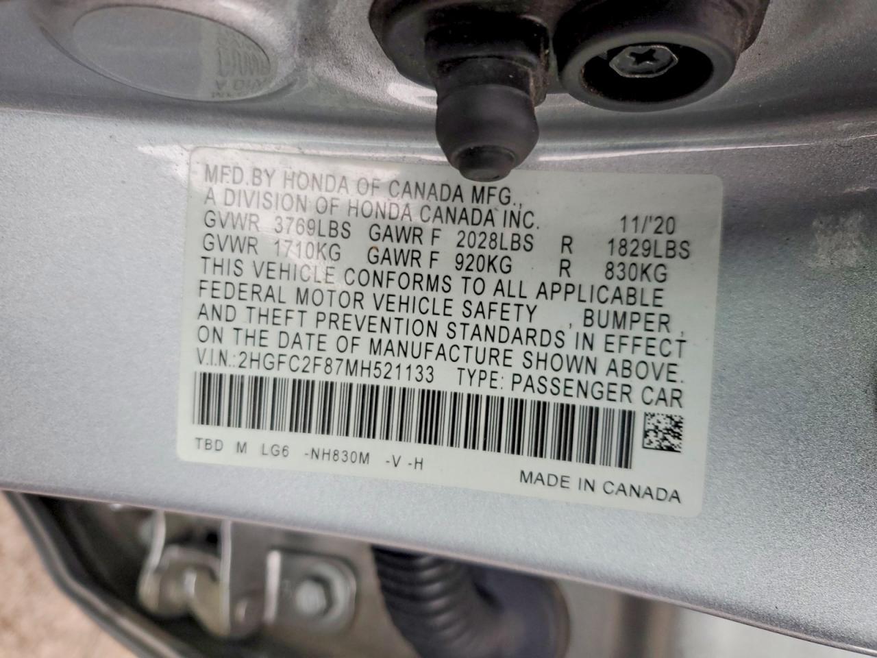 2021 Honda Civic Sport