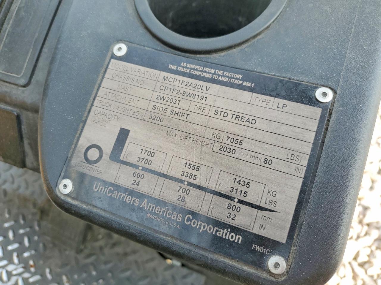 2015 Nissan MCP1F2A20LV Forklift