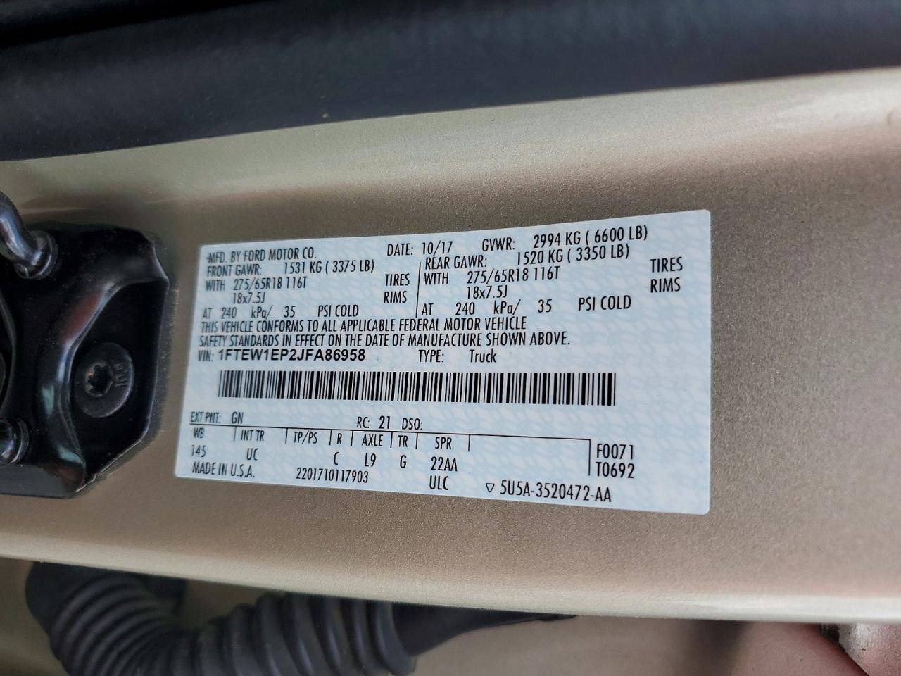 2018 Ford F150 Supercrew
