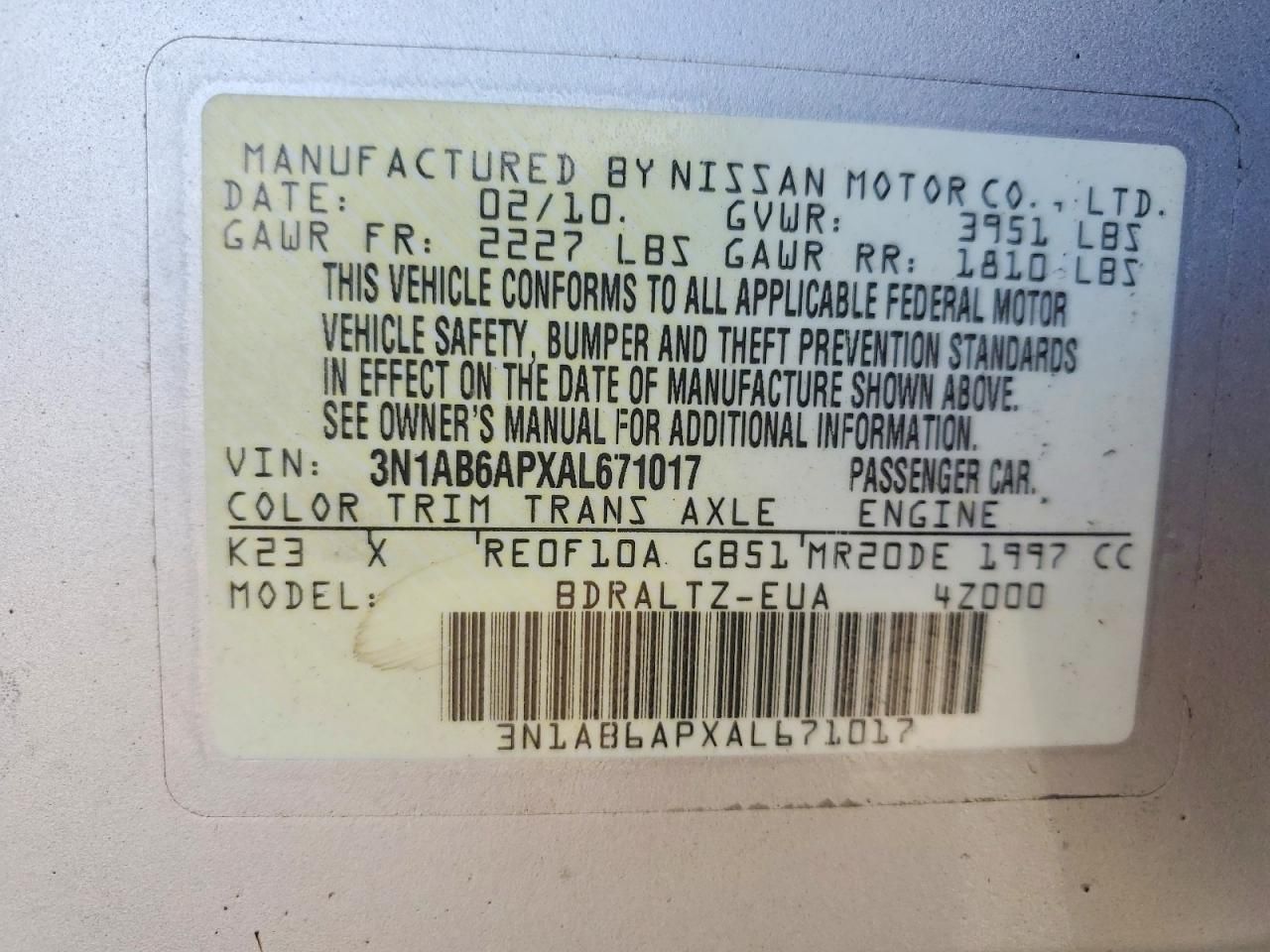 2010 Nissan Sentra 2.0