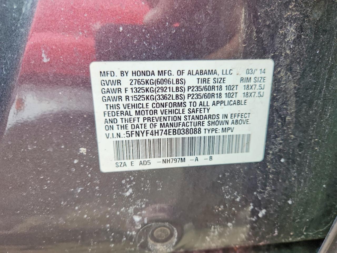 2014 Honda Pilot Exln