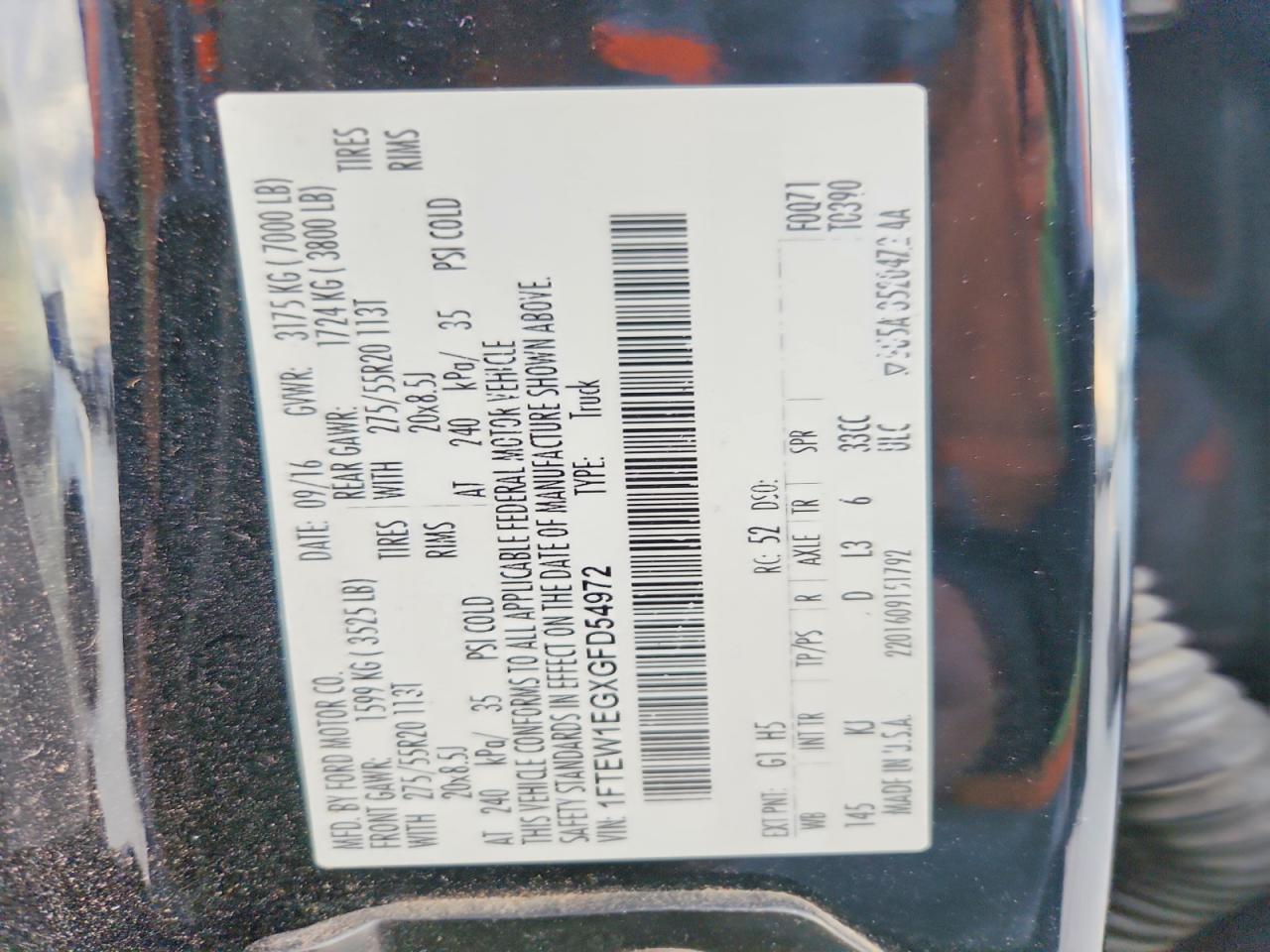 2016 Ford F150 Supercrew