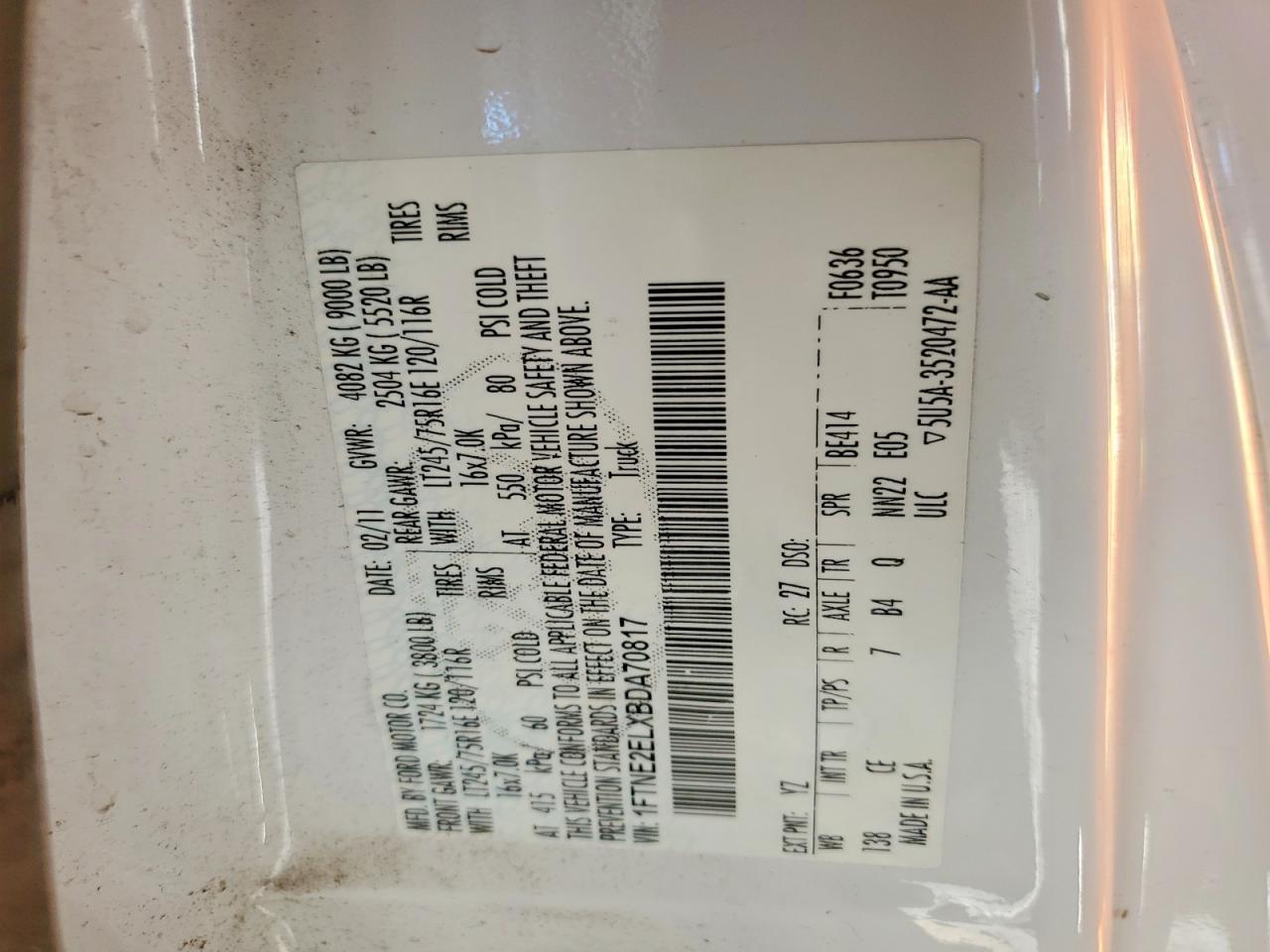 2011 Ford E250 Delivery Van