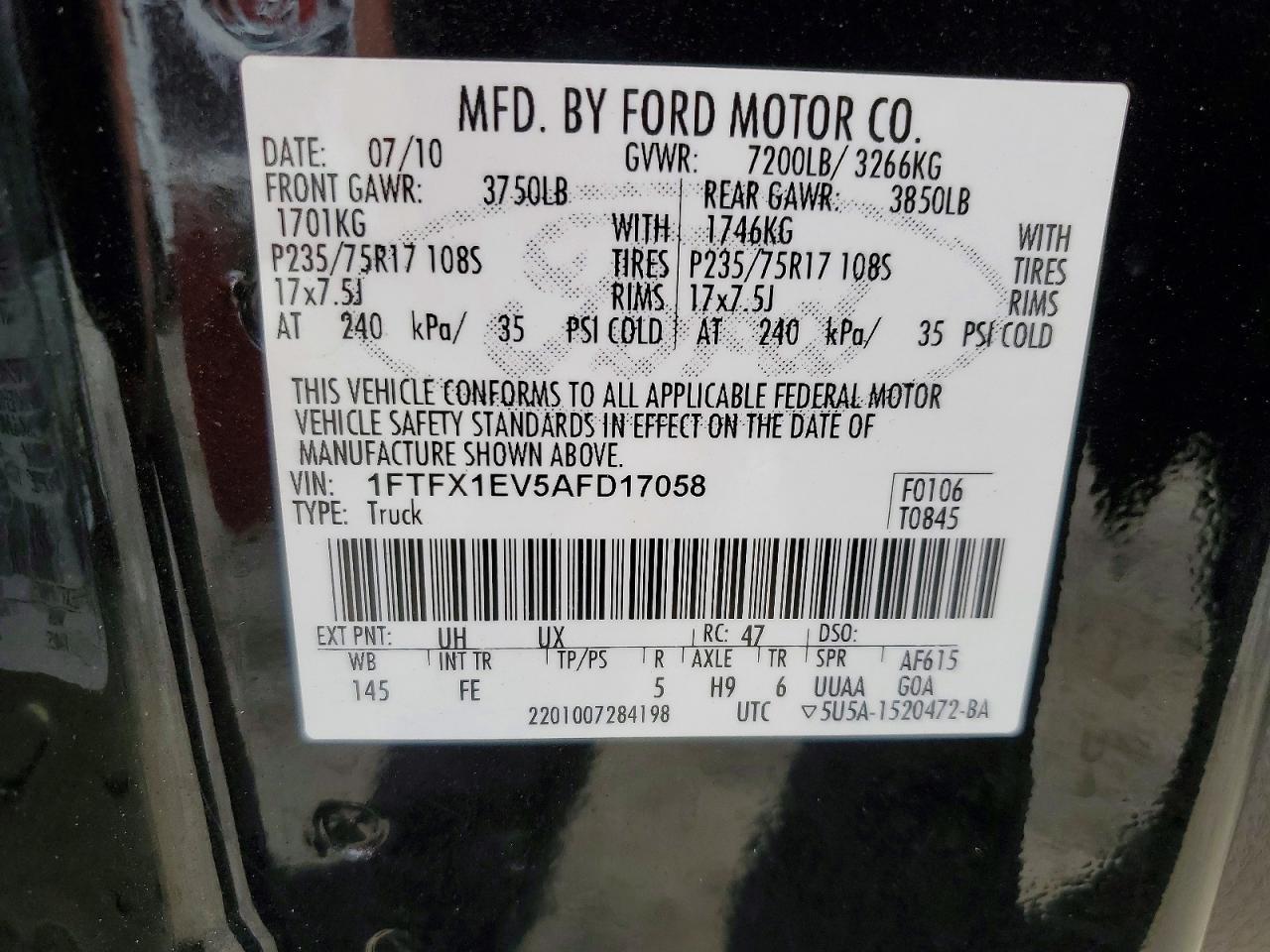 2010 Ford F150 Super Cab