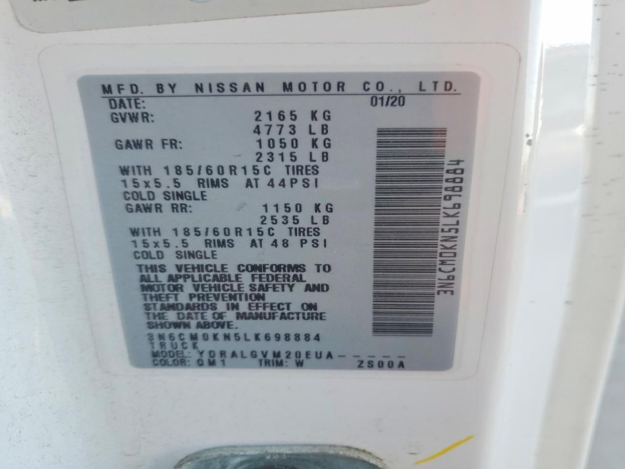 2020 Nissan NV200 SV