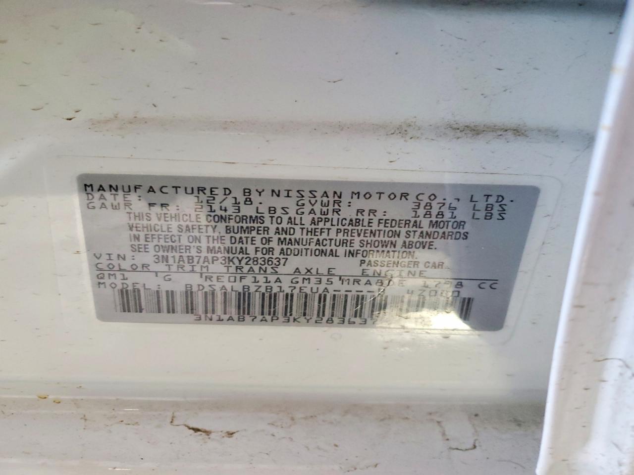 2019 Nissan Sentra s