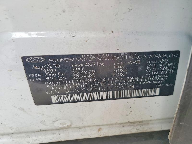 2020 Hyundai Santa fe sel