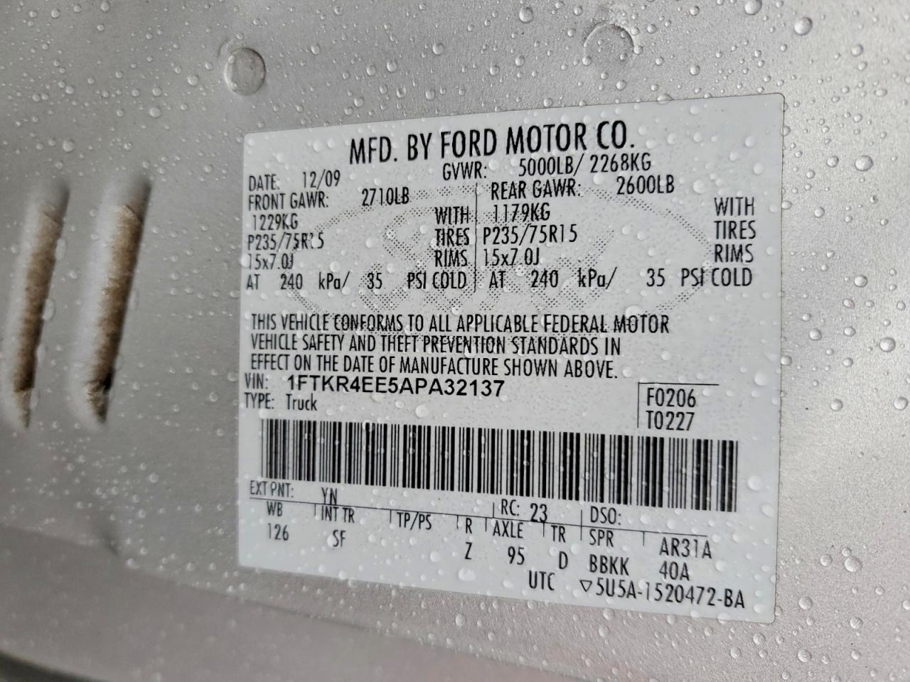 2010 Ford Ranger Super Cab