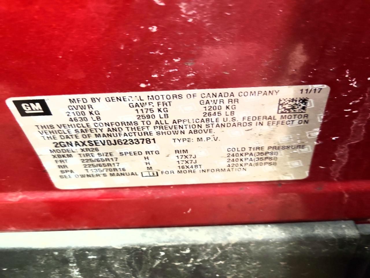 2018 Chevrolet Equinox lt