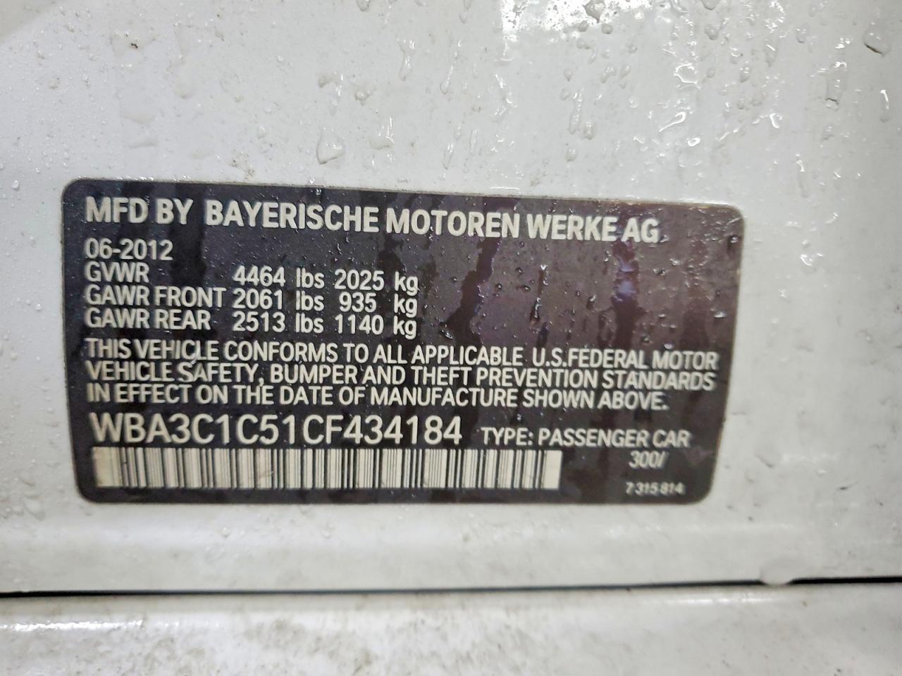 2012 BMW 328 i Sulev