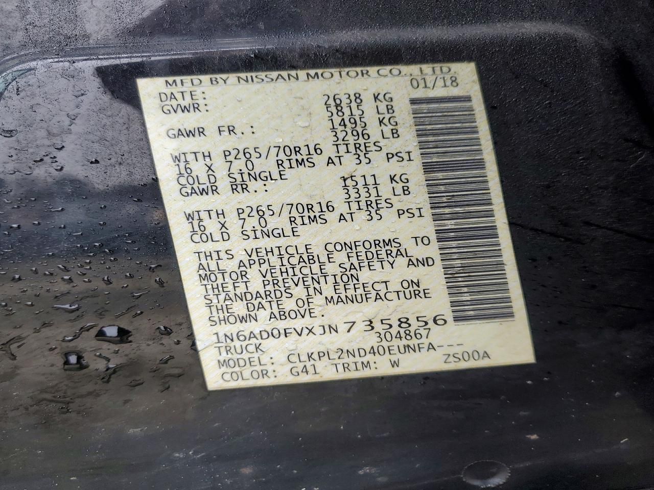 2018 Nissan Frontier sv