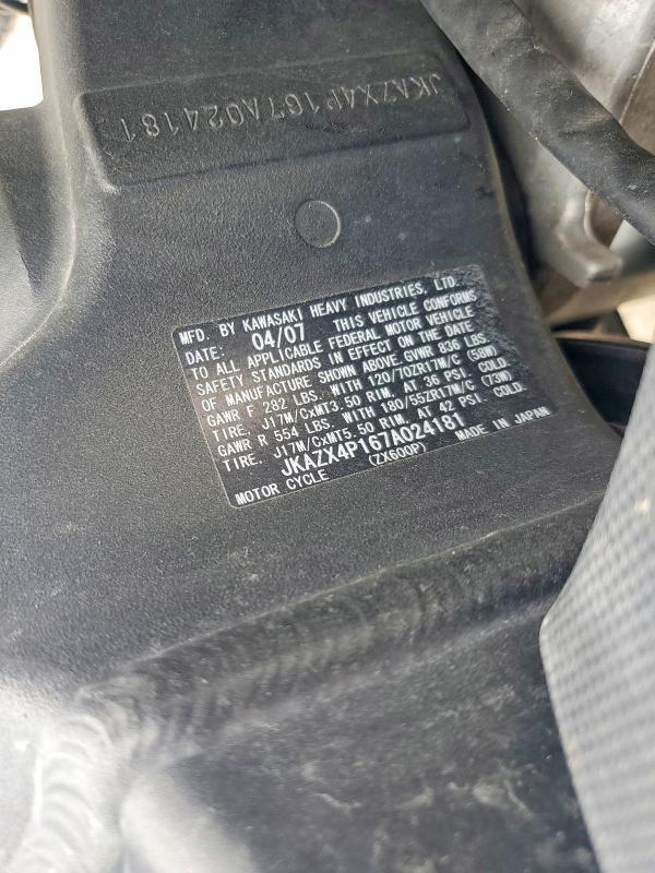 2007 Kawasaki ZX600 P