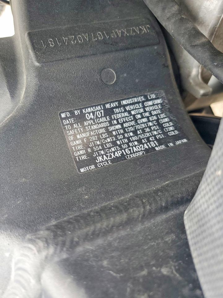 2007 Kawasaki ZX600 P