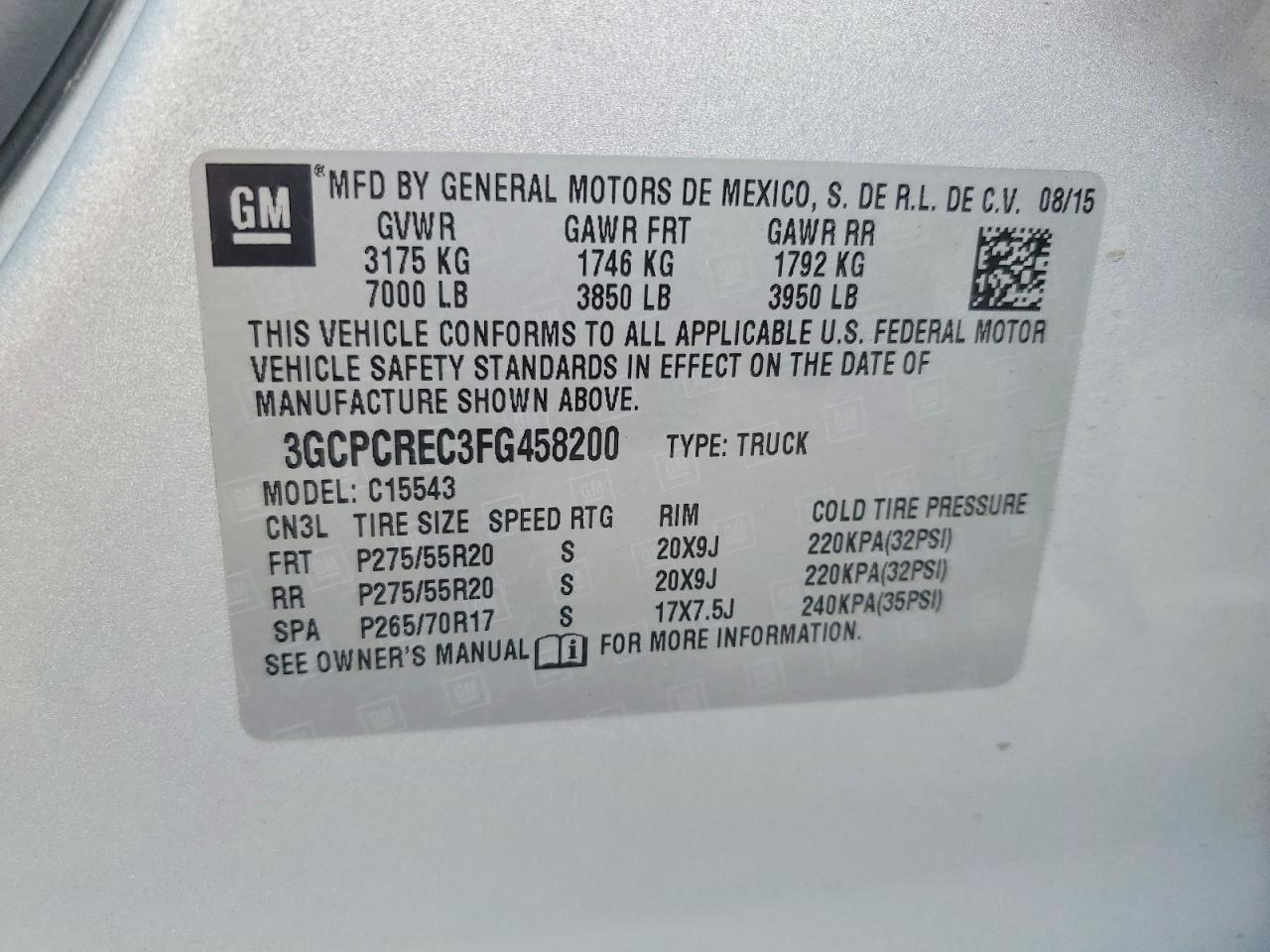 2015 Chevrolet Silverado C1500 lt