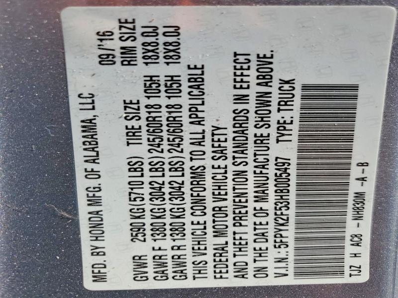 2017 Honda Ridgeline RTL