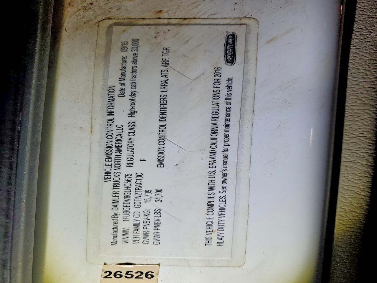 2016 Freightliner Cascadia 125 Semi Truck