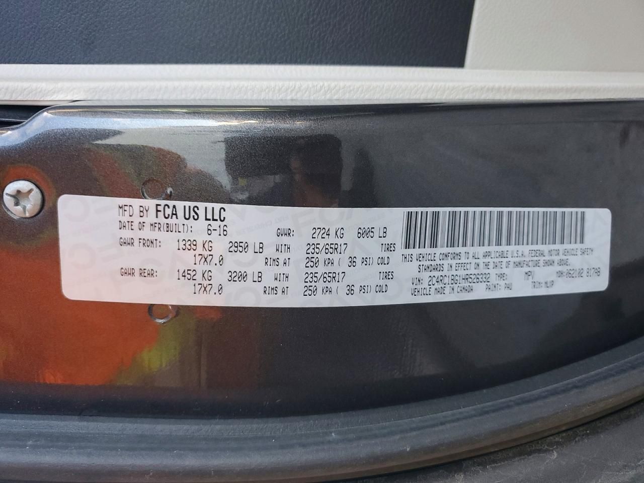 2017 Chrysler Pacifica Touring l