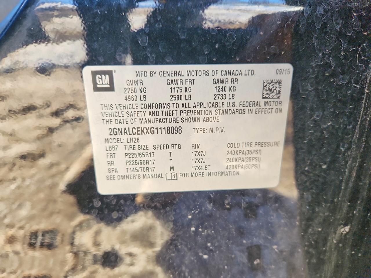 2016 Chevrolet Equinox lt