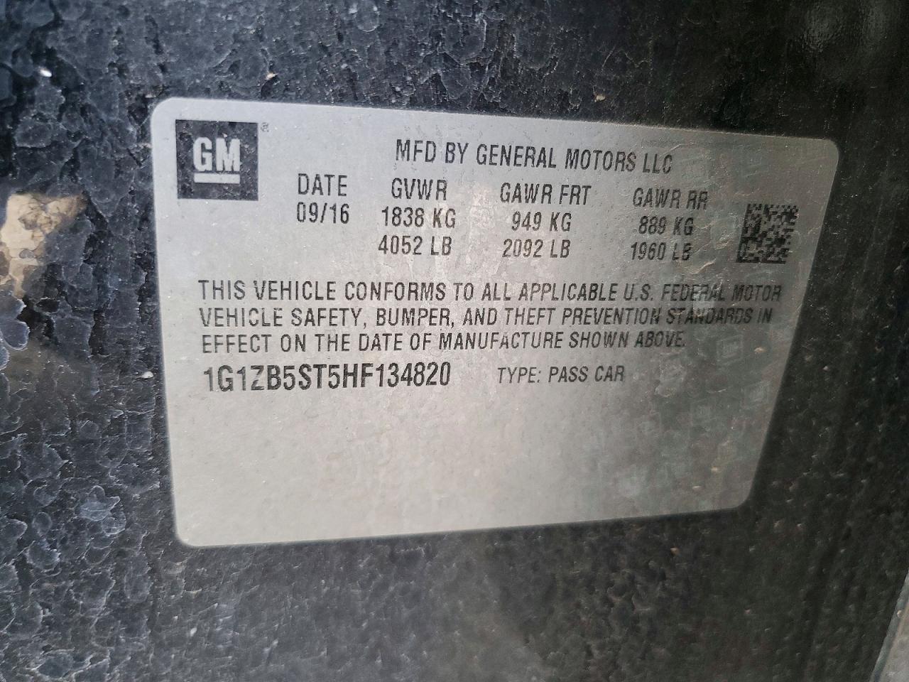 2017 Chev Malibu ls