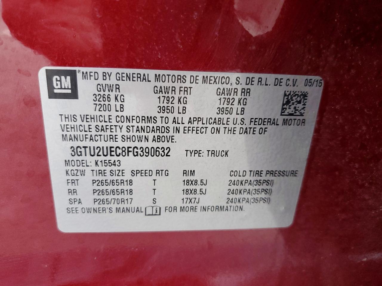 2015 GMC Sierra K1500 sle